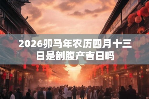 2026卯马年农历四月十三日是剖腹产吉日吗