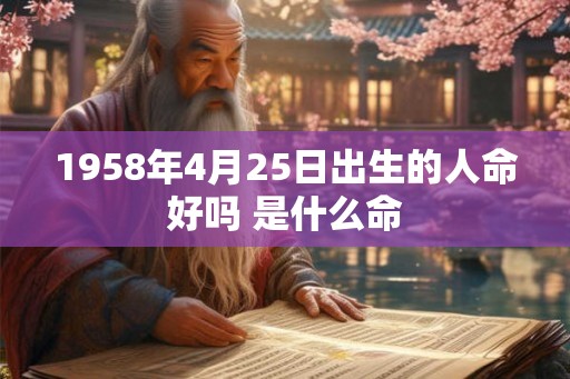 1958年4月25日出生的人命好吗 是什么命