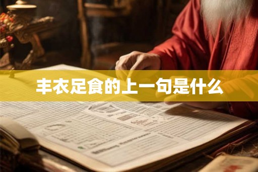 丰衣足食的上一句是什么