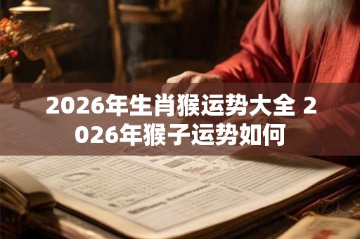 2026年生肖猴运势大全 2026年猴子运势如何 2026年生肖猴运势大全 2026年猴子运势如何