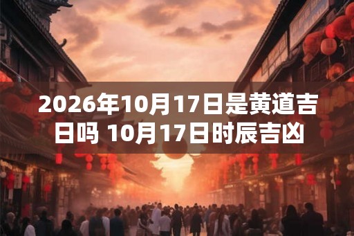 2026年10月17日是黄道吉日吗 10月17日时辰吉凶