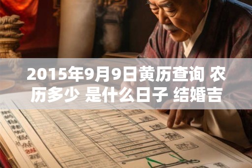 2015年9月9日黄历查询 农历多少 是什么日子 结婚吉时