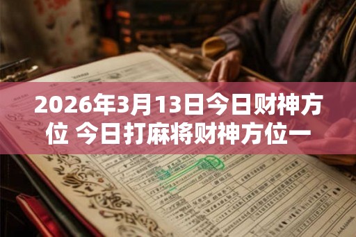 2026年3月13日今日财神方位 今日打麻将财神方位一览表 2026年3月13日今日财神方位 今日打麻将财神方位一览表