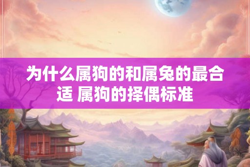 为什么属狗的和属兔的最合适 属狗的择偶标准