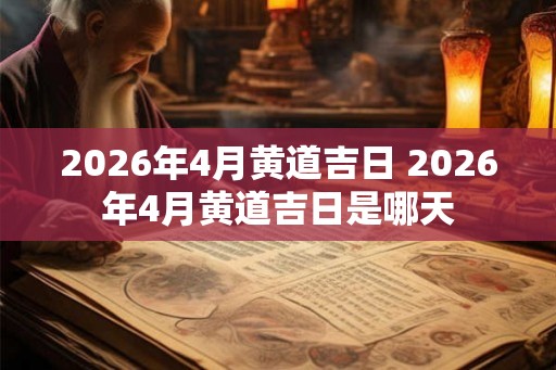 2026年4月黄道吉日 2026年4月黄道吉日是哪天