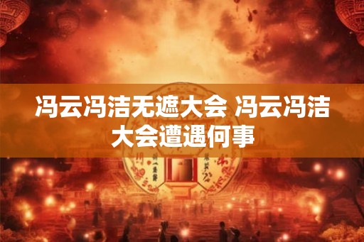 冯云冯洁无遮大会 冯云冯洁大会遭遇何事