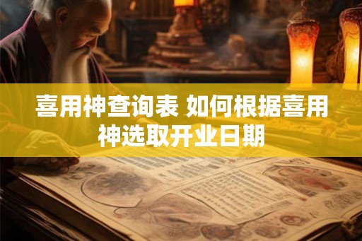 喜用神查询表 如何根据喜用神选取开业日期
