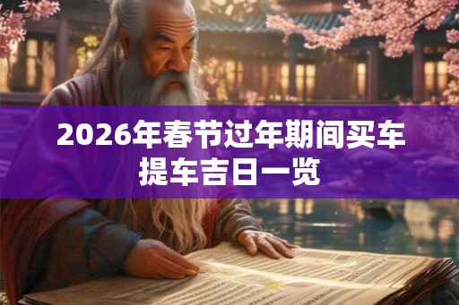 2026年春节过年期间买车提车吉日一览 2026年春节过年期间买车提车吉日一览