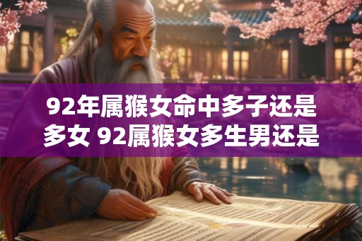 92年属猴女命中多子还是多女 92属猴女多生男还是女 92年属猴女命中多子还是多女 92属猴女多生男还是女