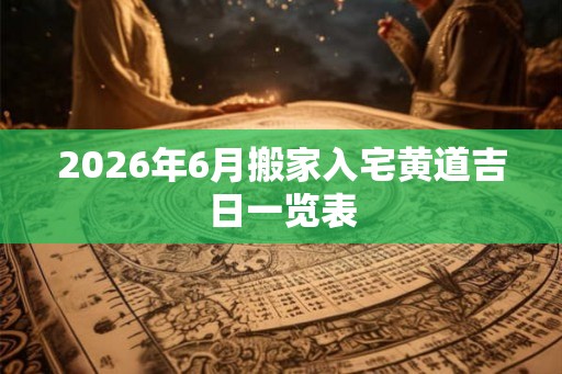 2026年6月搬家入宅黄道吉日一览表 2026年6月搬家入宅黄道吉日一览表