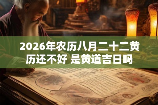 2026年农历八月二十二黄历还不好 是黄道吉日吗