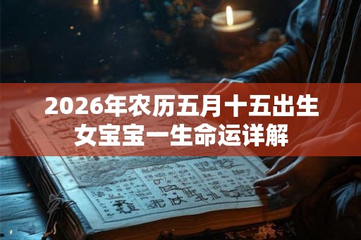 2026年农历五月十五出生女宝宝一生命运详解