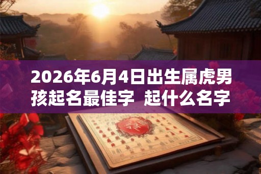 2026年6月4日出生属虎男孩起名最佳字  起什么名字吉祥又好听
