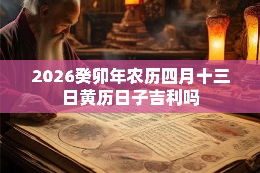 2026癸卯年农历四月十三日黄历日子吉利吗