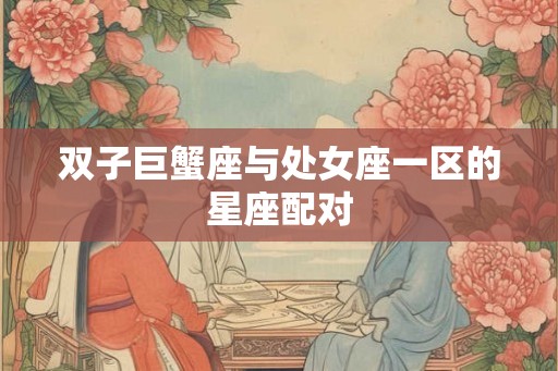 双子巨蟹座与处女座一区的星座配对 双子巨蟹座与处女座一区的星座配对