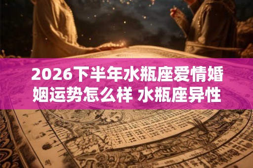 2026下半年水瓶座爱情婚姻运势怎么样 水瓶座异性缘好吗