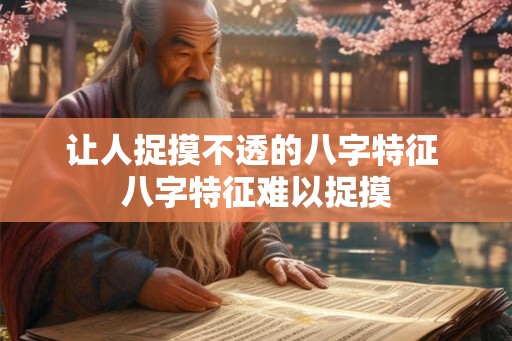 让人捉摸不透的八字特征 八字特征难以捉摸 让人捉摸不透的八字特征 八字特征难以捉摸