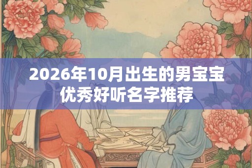 2026年10月出生的男宝宝优秀好听名字推荐 2026年10月出生的男宝宝优秀好听名字推荐