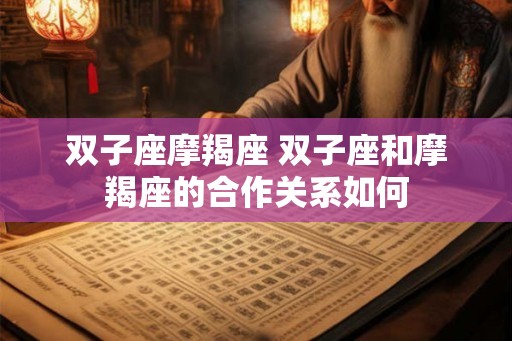 双子座摩羯座 双子座和摩羯座的合作关系如何