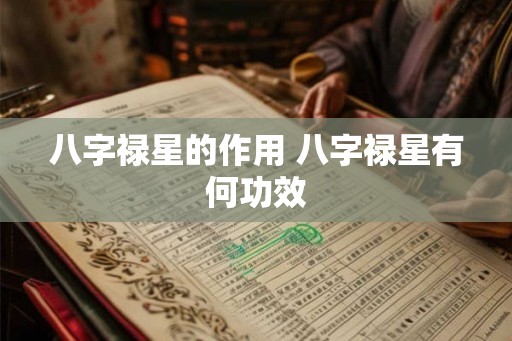 八字禄星的作用 八字禄星有何功效