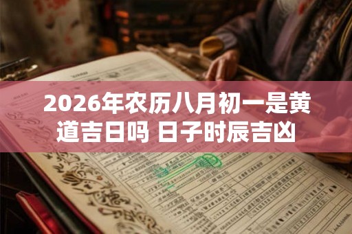 2026年农历八月初一是黄道吉日吗 日子时辰吉凶