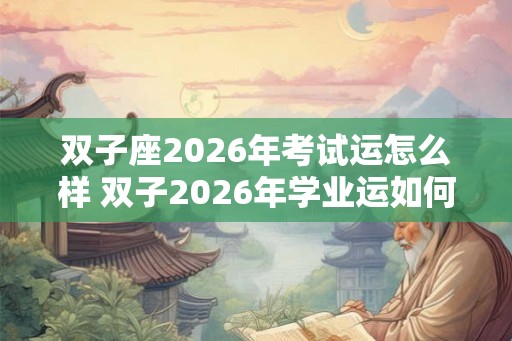双子座2026年考试运怎么样 双子2026年学业运如何