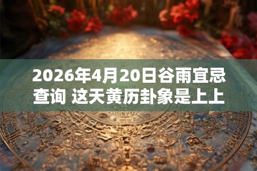 2026年4月20日谷雨宜忌查询 这天黄历卦象是上上卦吗
