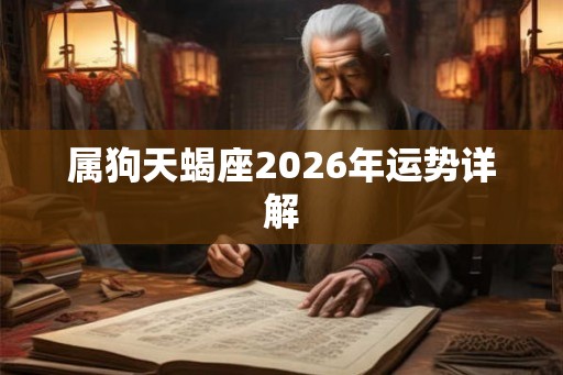 属狗天蝎座2026年运势详解