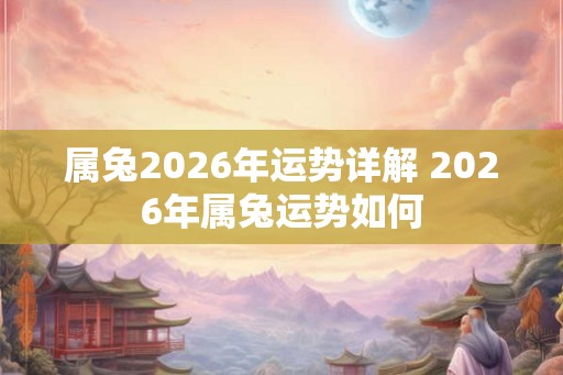属兔2026年运势详解 2026年属兔运势如何