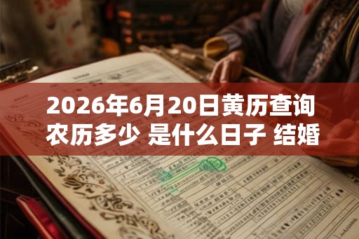 2026年6月20日黄历查询 农历多少 是什么日子 结婚吉时