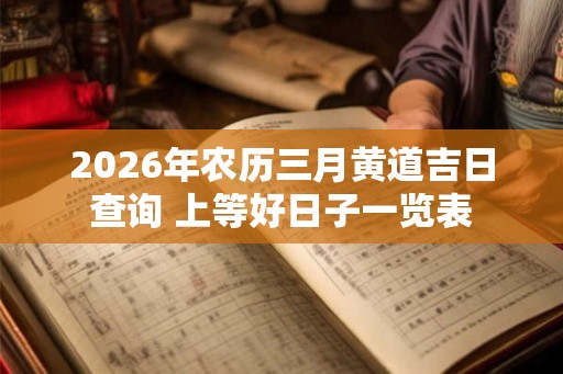 2026年农历三月黄道吉日查询 上等好日子一览表