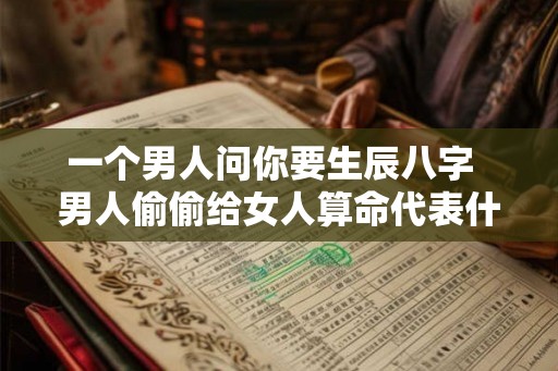 一个男人问你要生辰八字  男人偷偷给女人算命代表什么