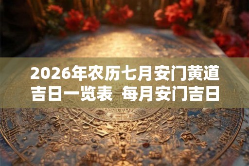 2026年农历七月安门黄道吉日一览表  每月安门吉日查询