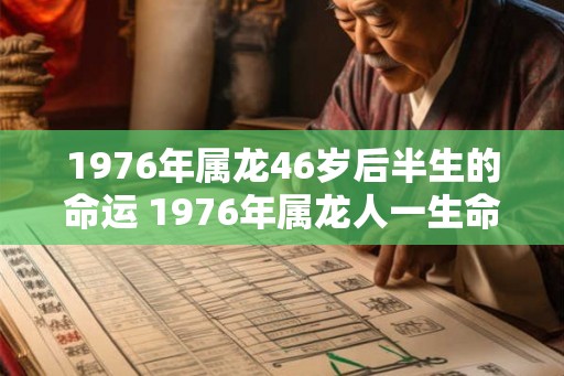 1976年属龙46岁后半生的命运 1976年属龙人一生命运