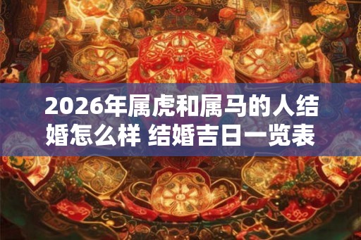2026年属虎和属马的人结婚怎么样 结婚吉日一览表