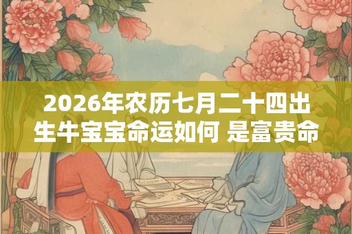 2026年农历七月二十四出生牛宝宝命运如何 是富贵命吗