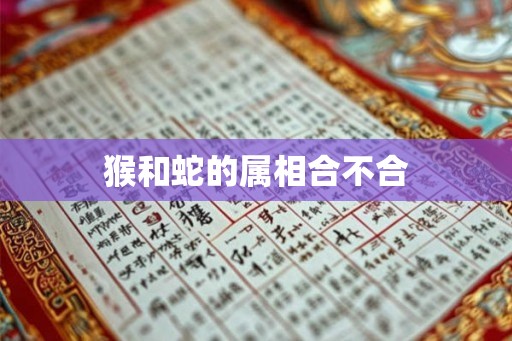 猴和蛇的属相合不合 猴和蛇的属相合不合