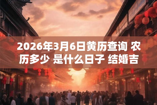2026年3月6日黄历查询 农历多少 是什么日子 结婚吉时 2026年3月6日黄历查询 农历多少 是什么日子 结婚吉时
