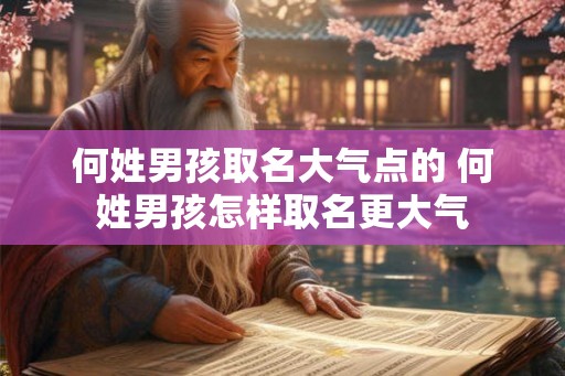 何姓男孩取名大气点的 何姓男孩怎样取名更大气