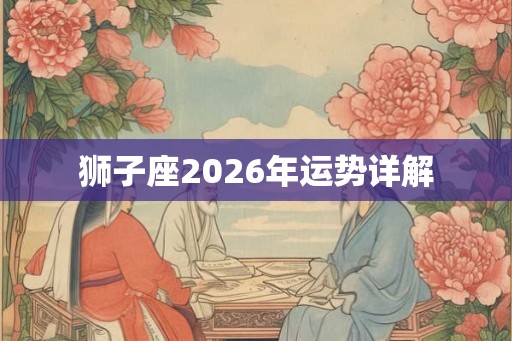 狮子座2026年运势详解