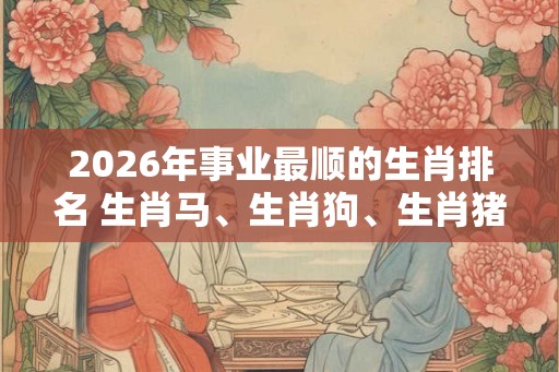 2026年事业最顺的生肖排名 生肖马、生肖狗、生肖猪
