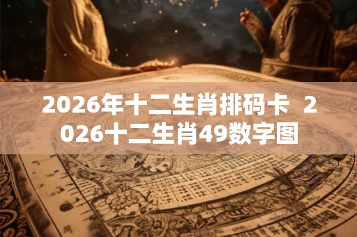 2026年十二生肖排码卡 2026十二生肖49数字图 2026年十二生肖排码卡 2026十二生肖49数字图