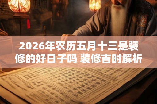 2026年农历五月十三是装修的好日子吗 装修吉时解析