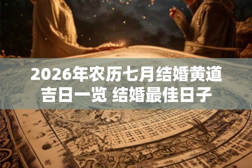 2026年农历七月结婚黄道吉日一览 结婚最佳日子