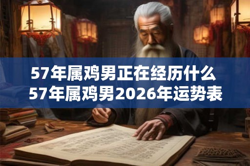 57年属鸡男正在经历什么 57年属鸡男2026年运势表现