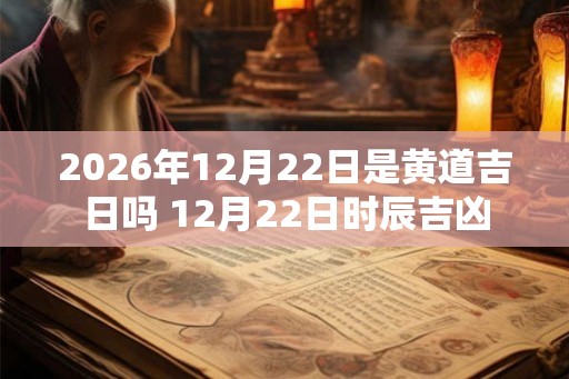 2026年12月22日是黄道吉日吗 12月22日时辰吉凶