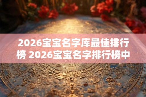2026宝宝名字库最佳排行榜 2026宝宝名字排行榜中谁是最佳