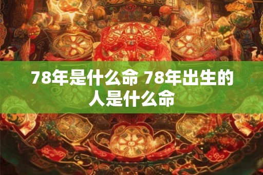 78年是什么命 78年出生的人是什么命