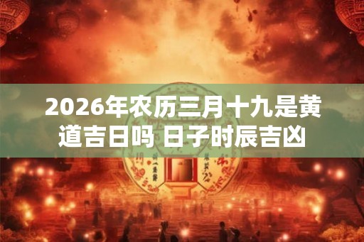2026年农历三月十九是黄道吉日吗 日子时辰吉凶