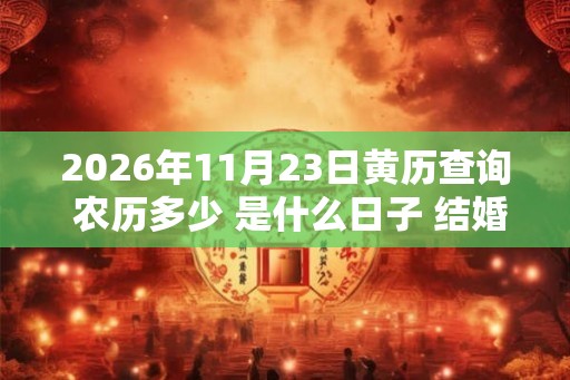 2026年11月23日黄历查询 农历多少 是什么日子 结婚吉时